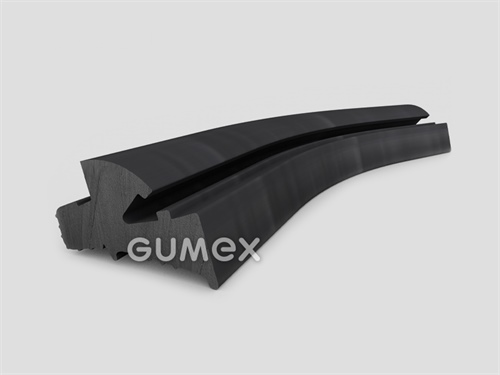 Geformtes Gummiprofil, 18x32,5mm, 70°ShA, EPDM, EN 45545-2, ISO 3302-1 E2, -40°C/+100°C, schwarz, 